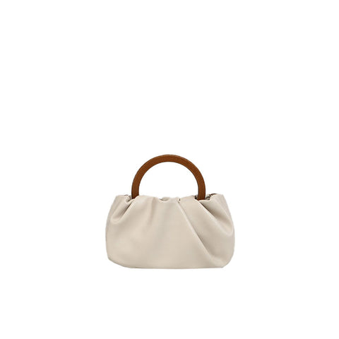 Scrunch Trim Tote Bag - Beige