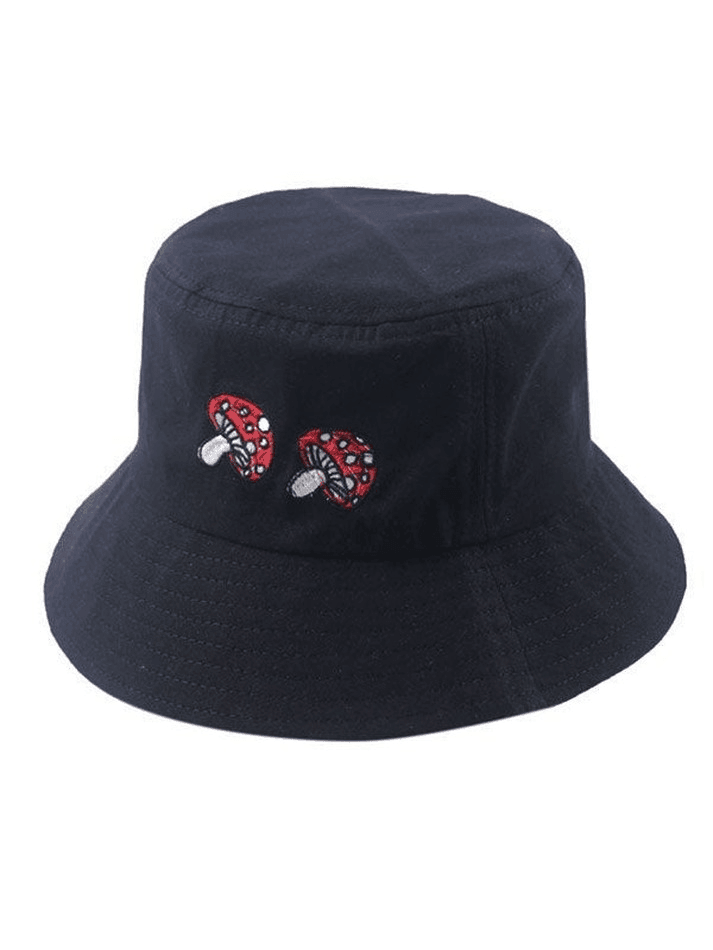 Mushroom Embroidered Bucket Hat