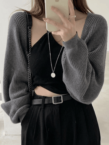 Vorne offener Bolero-Strickcardigan