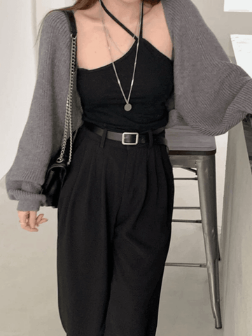 Vorne offener Bolero-Strickcardigan