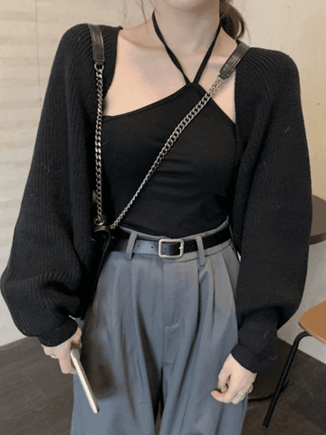 Vorne offener Bolero-Strickcardigan