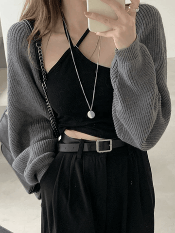 Vorne offener Bolero-Strickcardigan