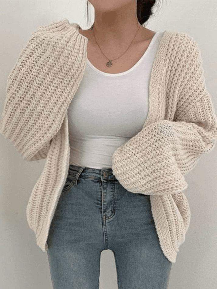 Strickjacke mit offenen Ärmeln und offenem Vorderteil