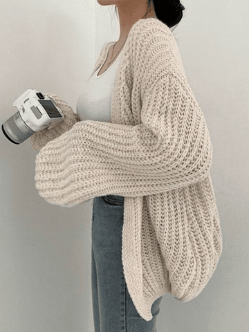 Strickjacke mit offenen Ärmeln und offenem Vorderteil