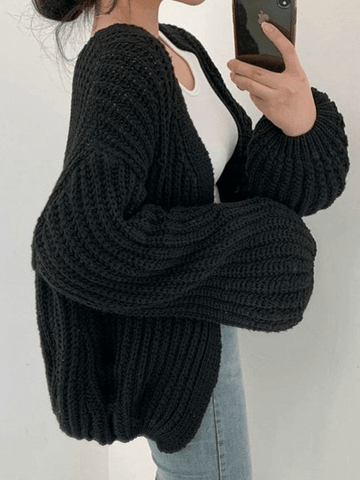 Strickjacke mit offenen Ärmeln und offenem Vorderteil