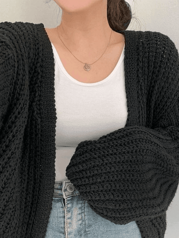 Strickjacke mit offenen Ärmeln und offenem Vorderteil