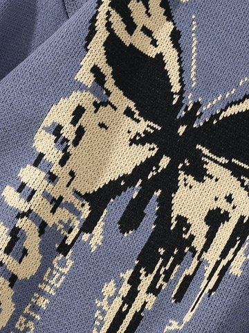 Suéter de jacquard con mariposas