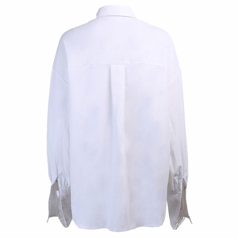 Bishop Sleeve Patch Pocket Shirt - White