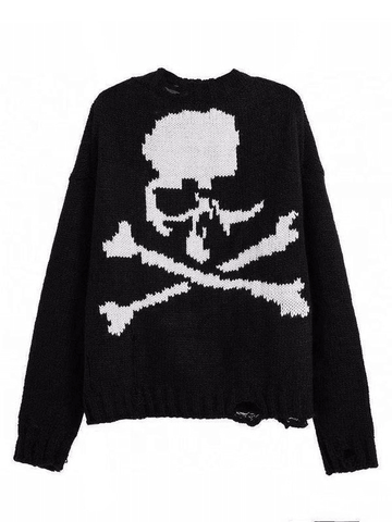 Pullover mit Totenkopf-Print