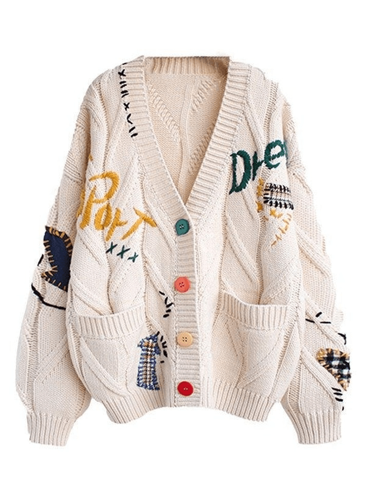 Embroidery Knit Cardigan