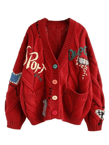 Embroidery Knit Cardigan