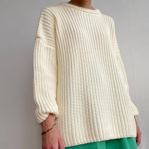 Suéter de cuello redondo color caramelo - Beige