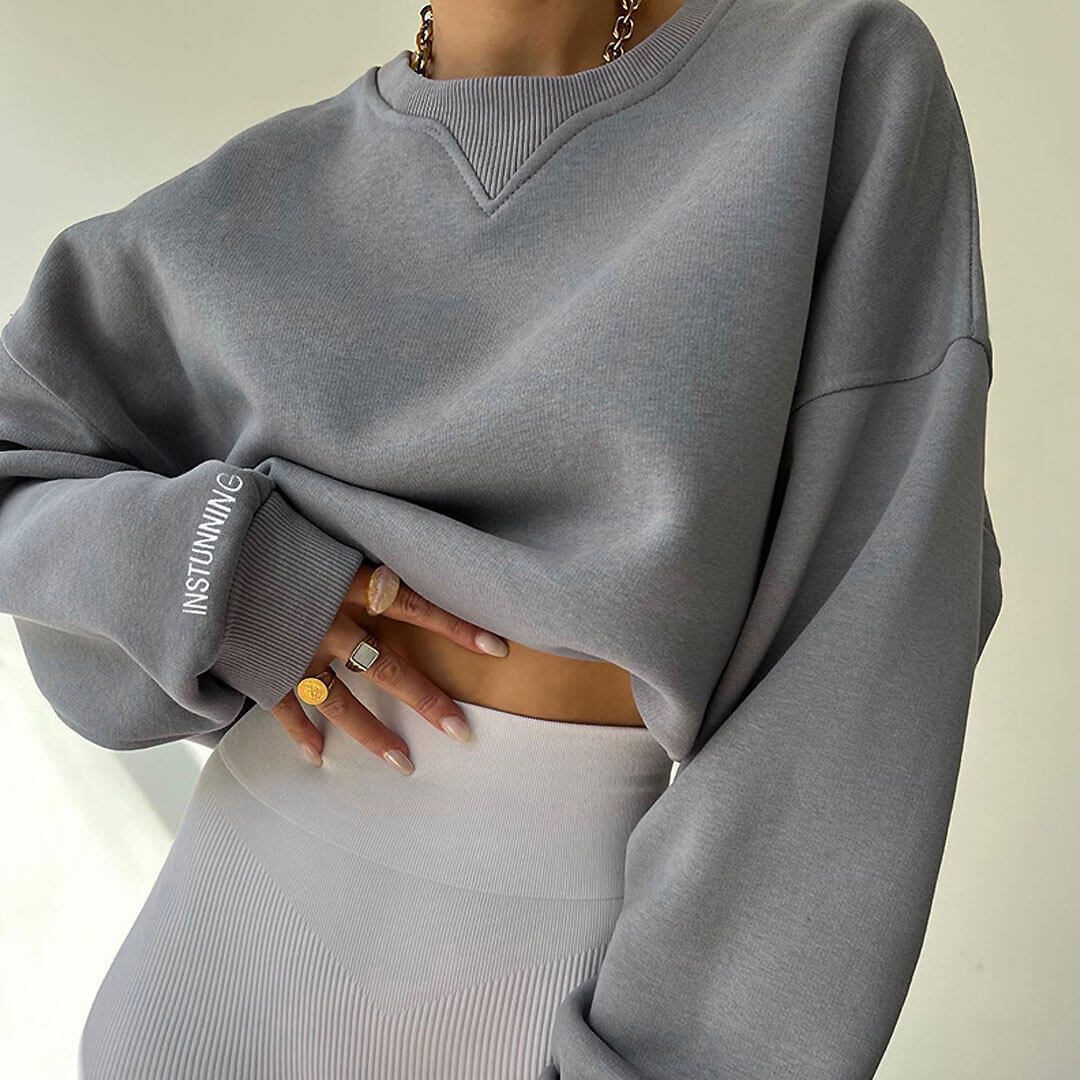 Langarm-Sweatshirt - Grau