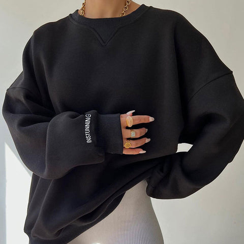 Langarm-Sweatshirt - Schwarz