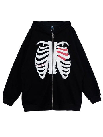 Skull Zipper Hoodie