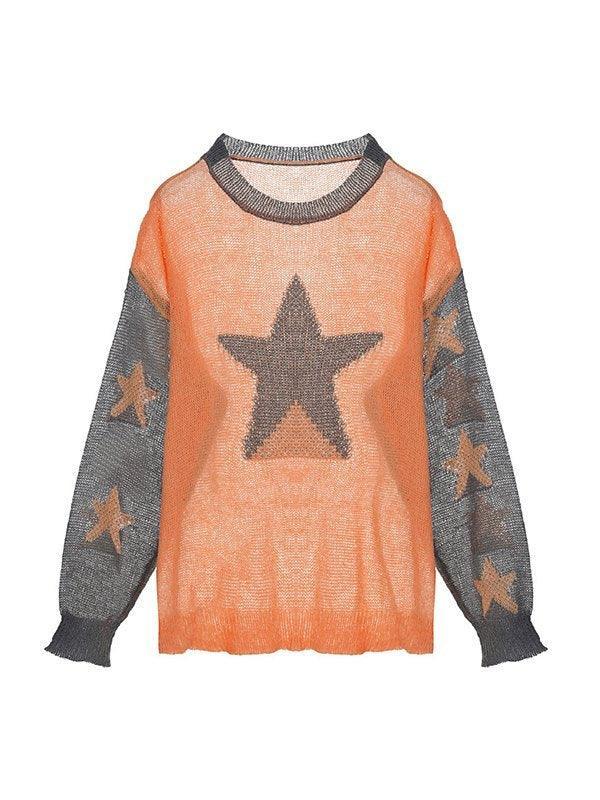 Star Pattern Long Sleeve Knit