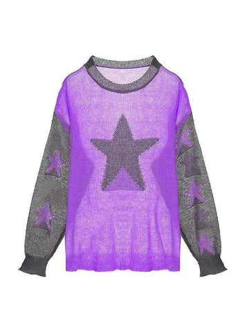 Star Pattern Long Sleeve Knit