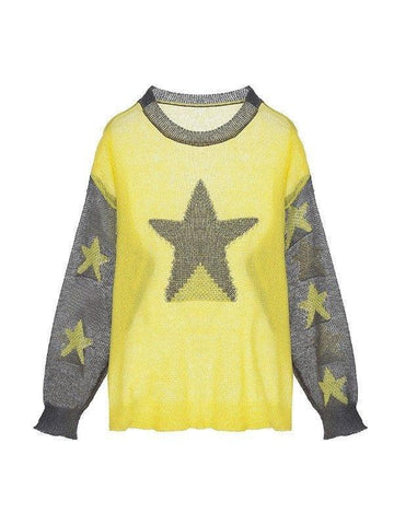 Star Pattern Long Sleeve Knit