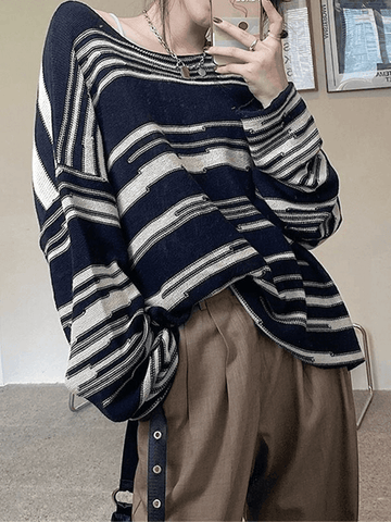 Stripe Jumper Knit Sweater