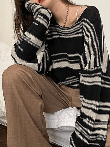 Stripe Jumper Knit Sweater