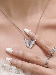 Pastel Butterfly Charm Necklace