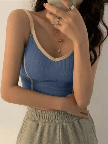 Patchwork Padded Crop Cami Top