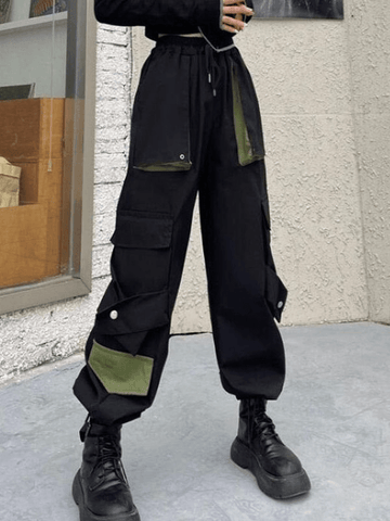 Patchwork Pocket Detail Cargo Pants