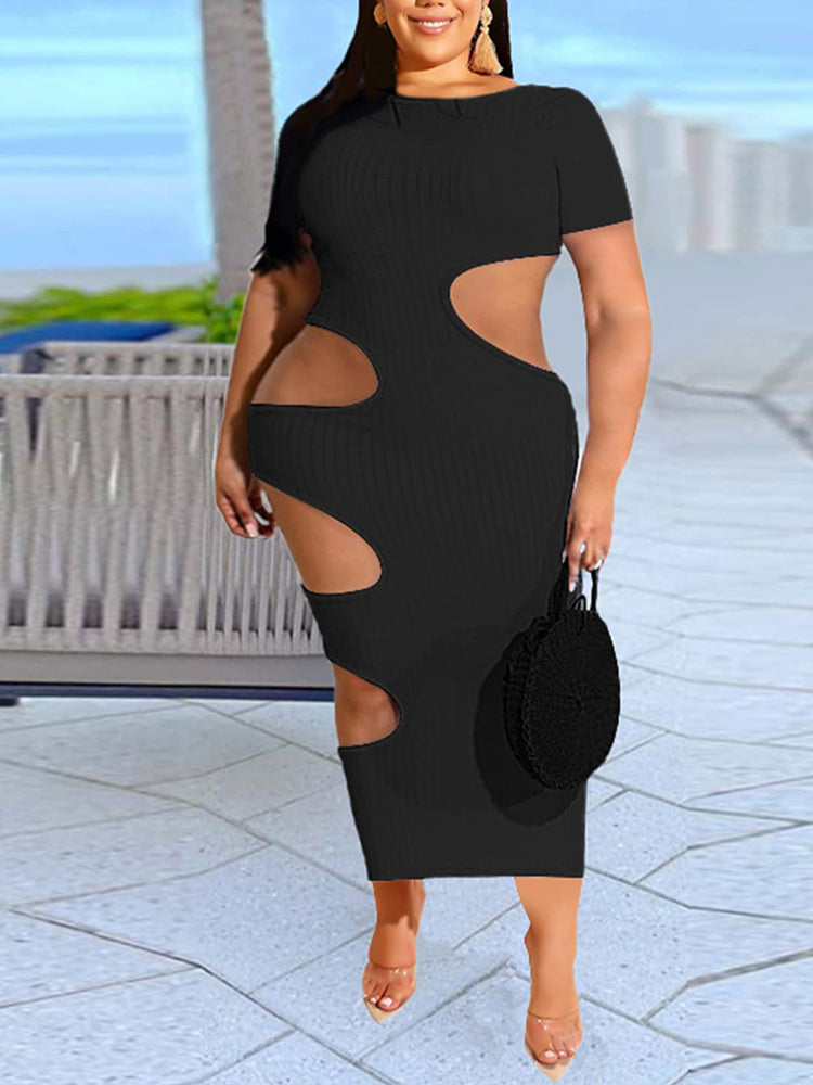 Cut Out Bodycon Midi Dress – Omcne