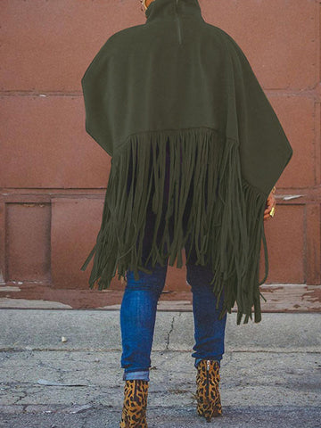 Solid Fringed Suede Top