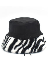 Printed Fuzzy Warm Bucket Hat