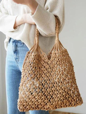 Rope Weaving Hollow Tote