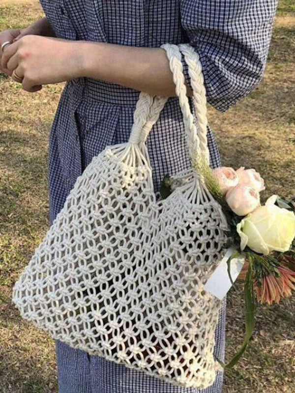 Rope Weaving Hollow Tote