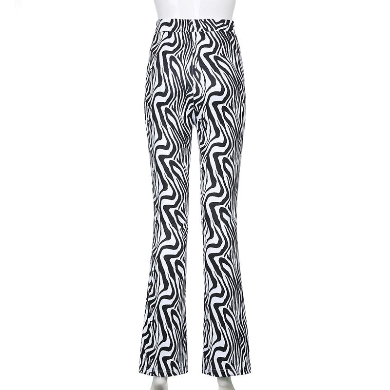 Priscilla Animal Print High Waisted Flare Pants – Omcne