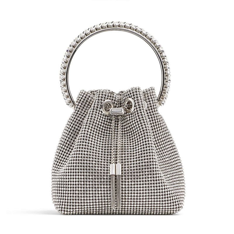 Splendor Crystal Handle Tassel Diamond Bag