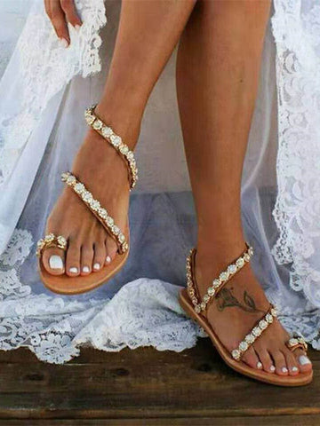 Strass Flip-Flops Kristall Sandalen