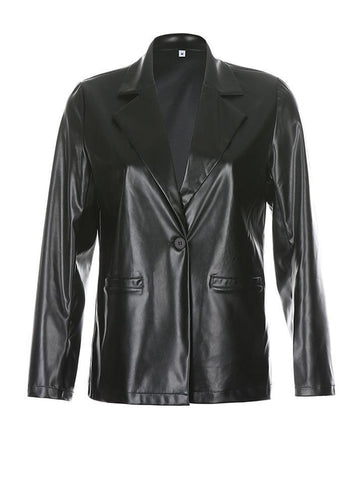 Chaqueta blazer informal de PU