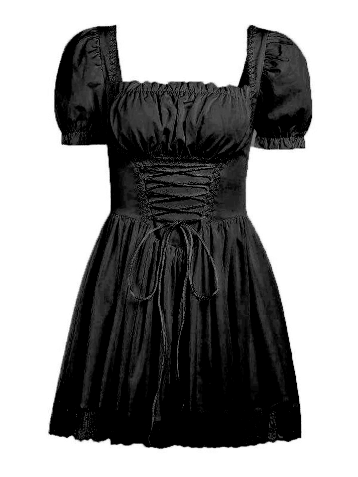 Puff Sleeve Corset Tie Mini Dress – Omcne