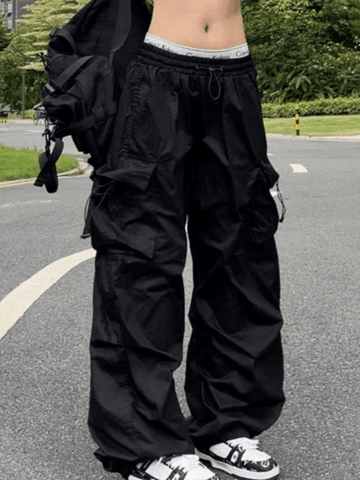 Pantalones cargo holgados y fruncidos