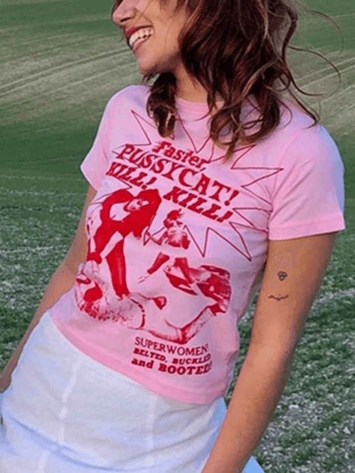 T-Shirt mit Pussy-Cat-Print