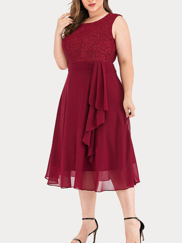 Lace Sleeveless Cocktail Dress