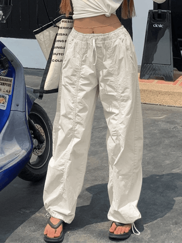 Elastic Waist Straight Leg Pants