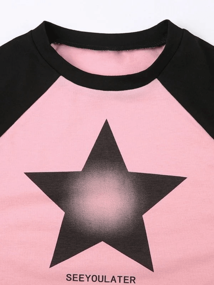 Star Raglan Kurzarm-T-Shirt