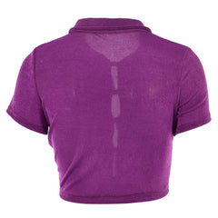 Short Sleeve Crop Top - Purple