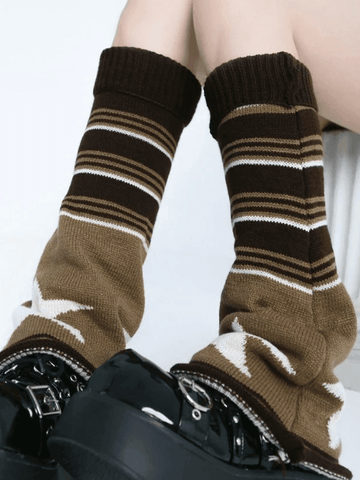 Reverse Star Striped Ankle Flare Leg Warmer