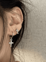 Rhinestone Cross Decor Earring