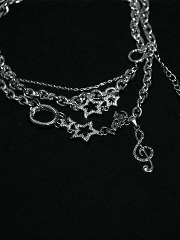 Rhinestone Decor Charm Necklace