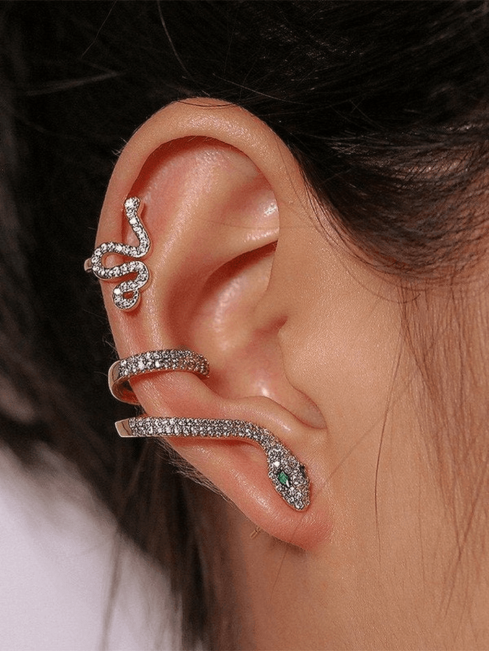 Rhinestone Snake Pattern Stud Earring