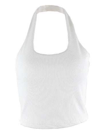 Geripptes Neckholder-Tanktop