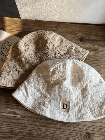 Ruched Letter Embroidery Bucket Hat