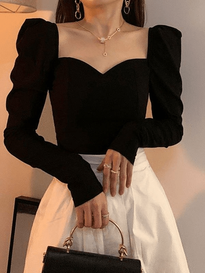 Ruched Puff Sleeve Blouse